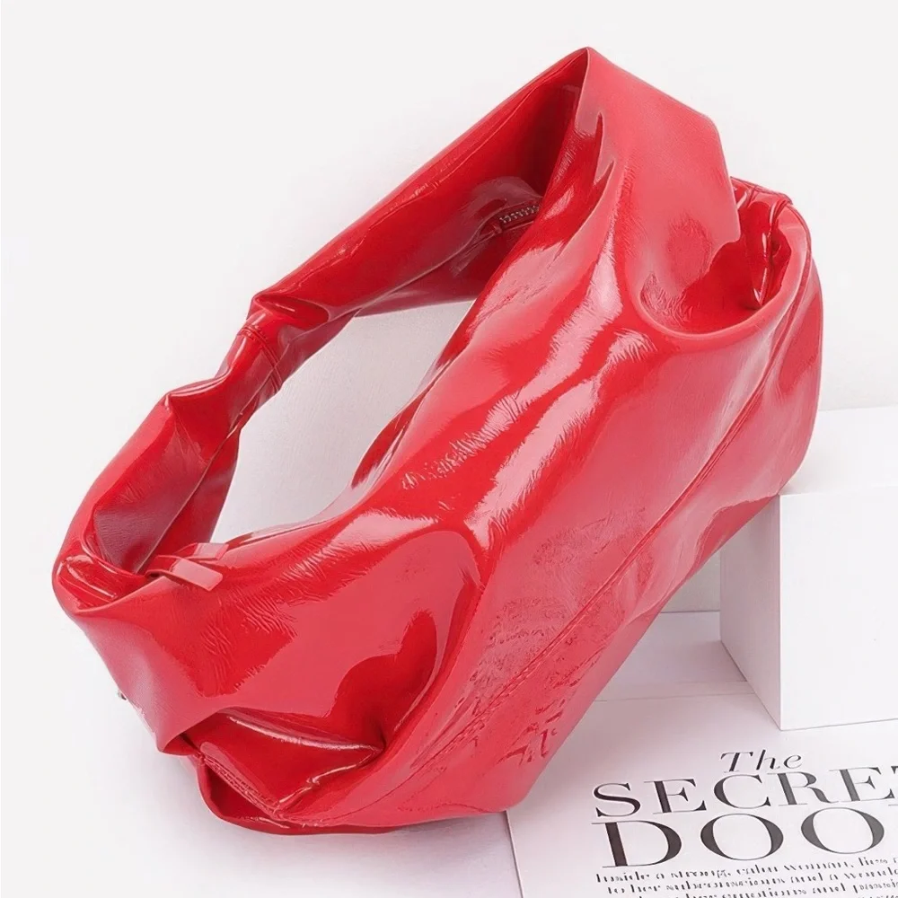 Patent Leather Hobo Bag